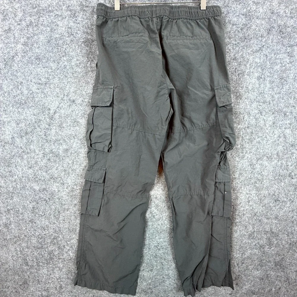 PacSun Baggy Pants Men Medium Gray Cargo Pocket Outdoor Hiking Drawstring Travel